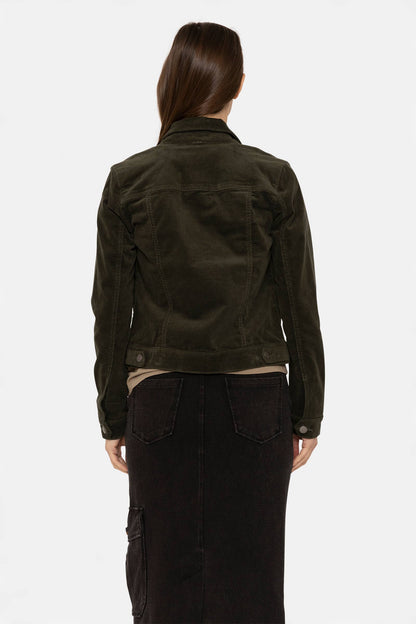 Slim Fit Corduroy Jacket: DEEP FOREST